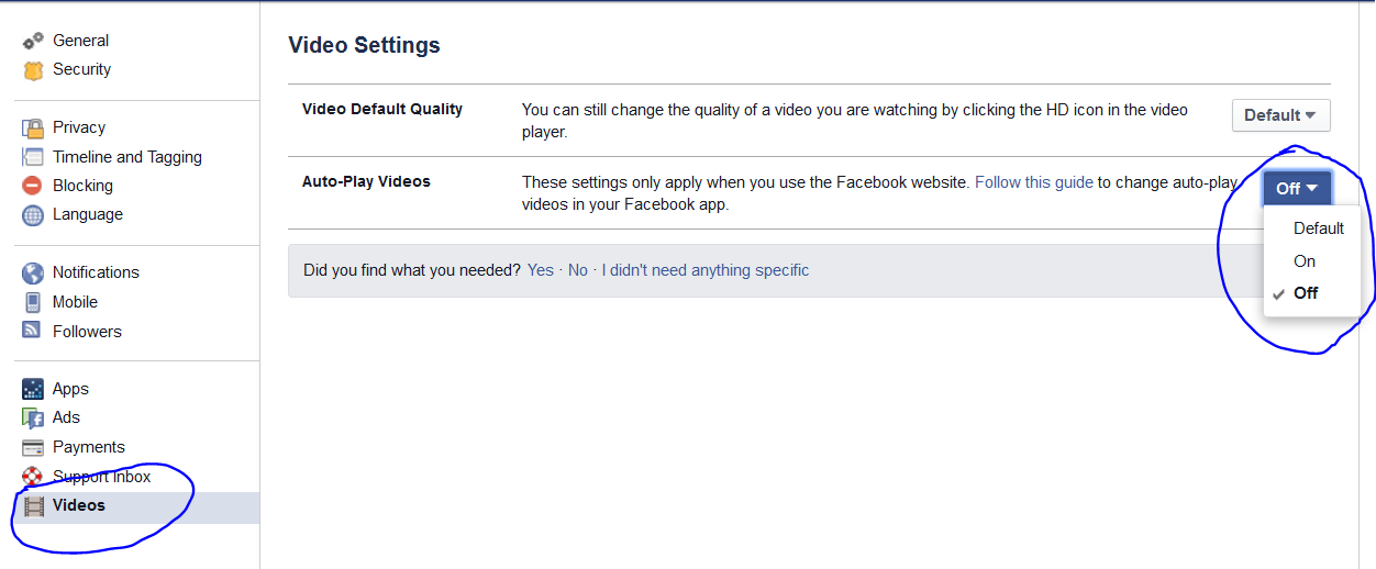 Facebook Settings